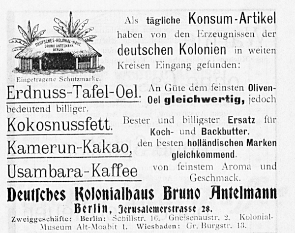 Werbung: Deutsches Kolonialhaus