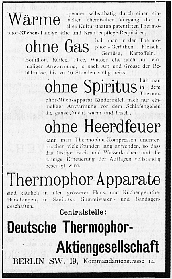 Werbung: Deutsche Thermophor-Aktiengesellschaft