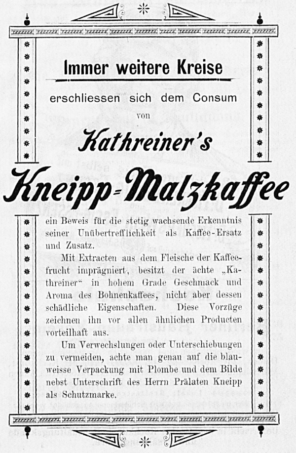 Werbung: Kathreiner's Kneipp-Malzkaffee