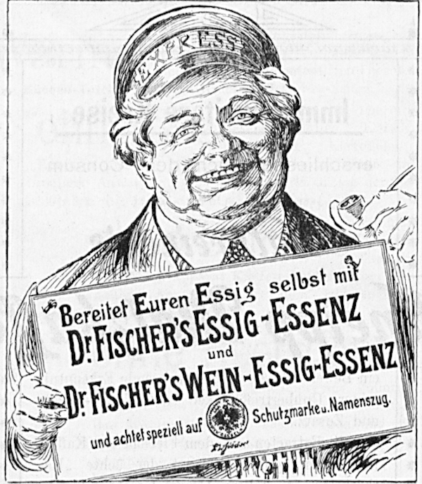 Werbung: Dr. Fischer's Essig-Essenz